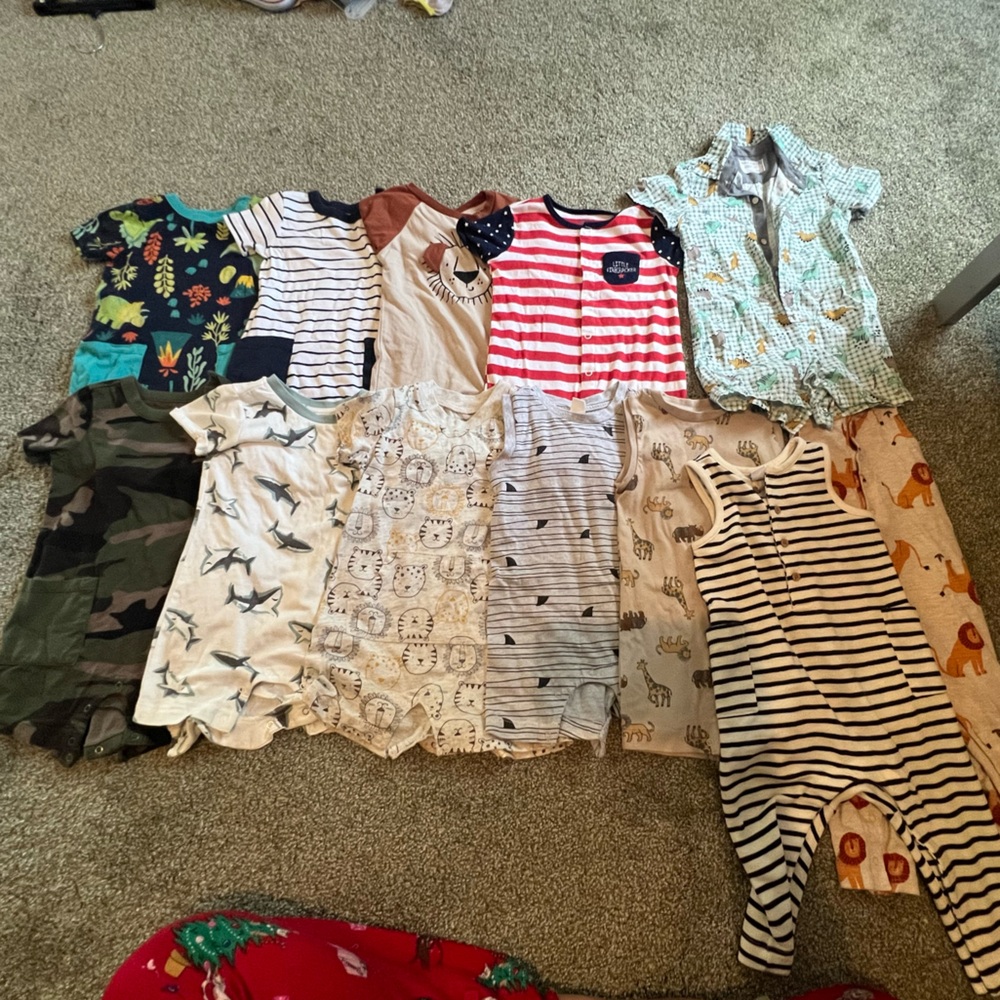 12 pc Boy Rompers Bundle 18M